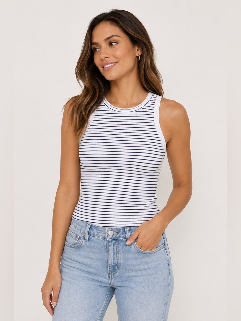 NWT Old Navy Ribbed Striped Tank Top XL